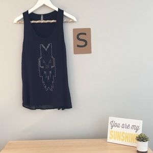 Navy blue tank top from Vanity
